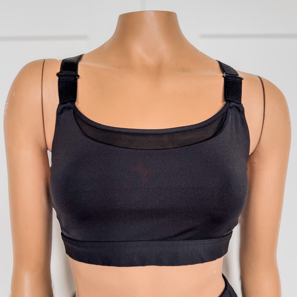 Athleta Ultimate Adjustable Black Sports Bra, Women's A-C, High Impact Ready
